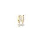 Aarinya Floral Cluster Linear Lab-Grown Diamond Drop Earrings
