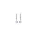 Aarinya Floral Cluster Linear Lab-Grown Diamond Drop Earrings