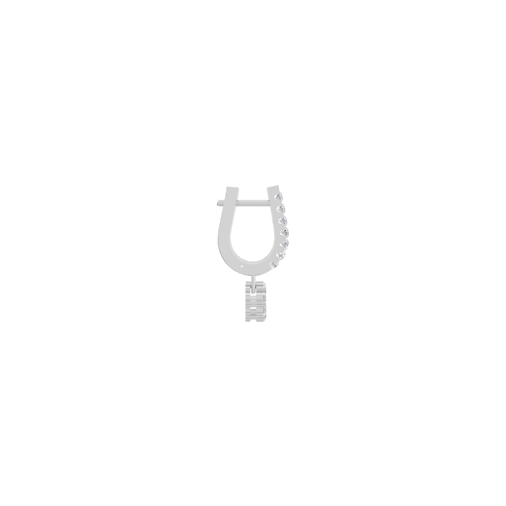 Aarinya Floral Cluster Linear Lab-Grown Diamond Drop Earrings