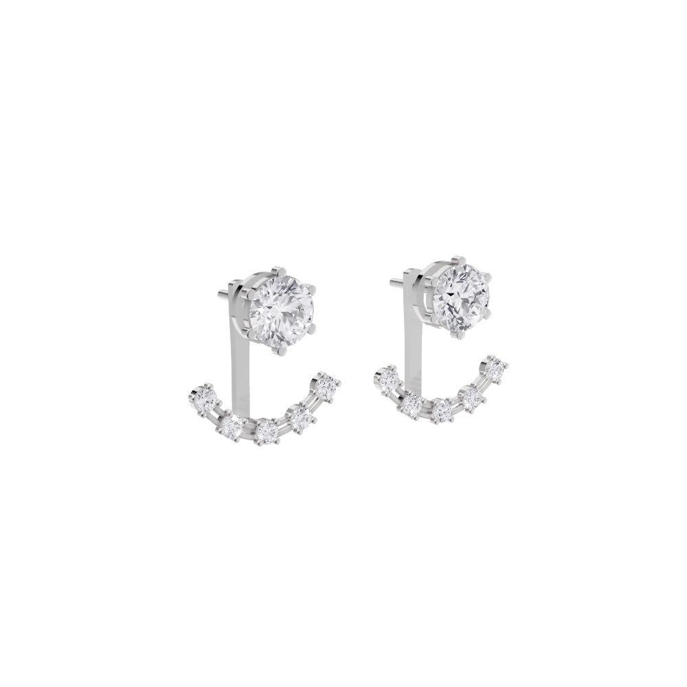 Aarinya Floating Arc Lab Grown Diamond Earrings
