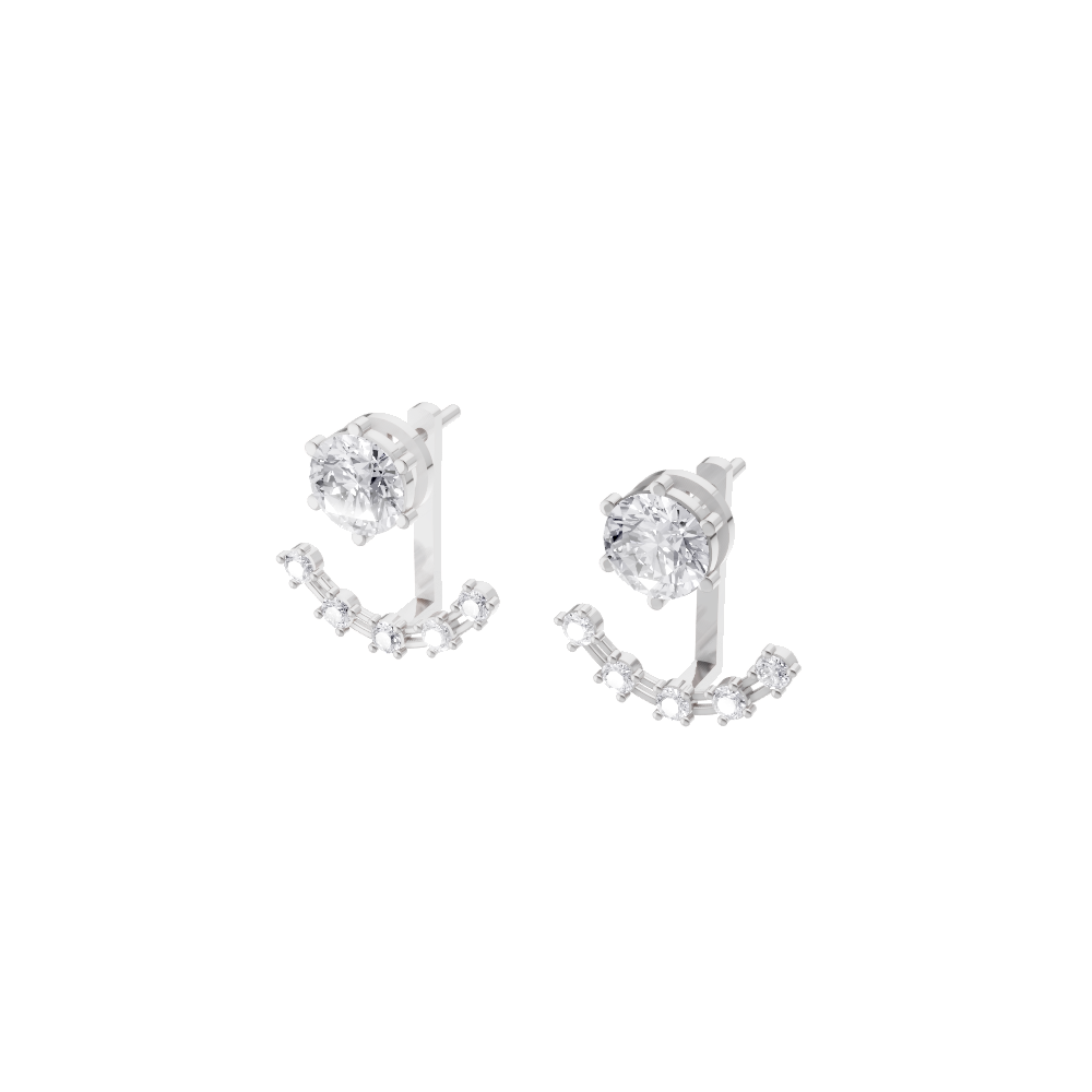 Aarinya Floating Arc Lab Grown Diamond Earrings