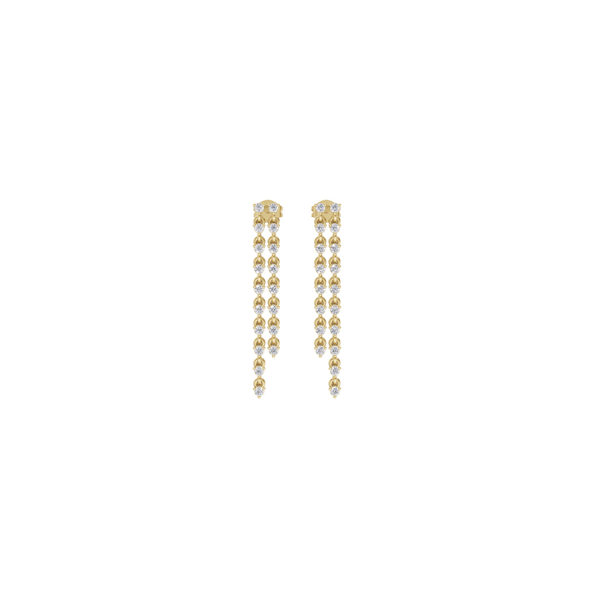Aarinya Staggered Waterfall Diamond Drop Earrings