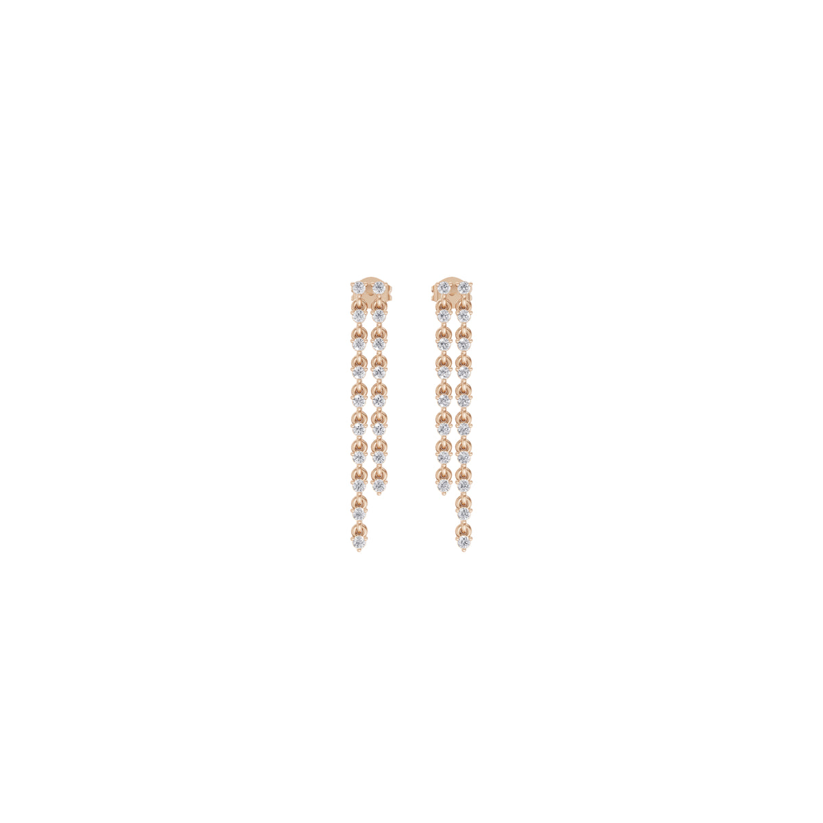 Aarinya Staggered Waterfall Diamond Drop Earrings