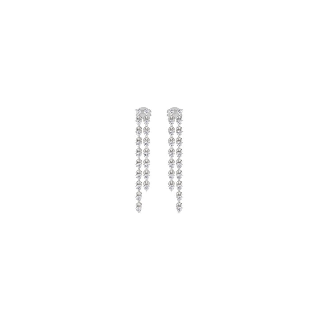 Aarinya Staggered Waterfall Diamond Drop Earrings