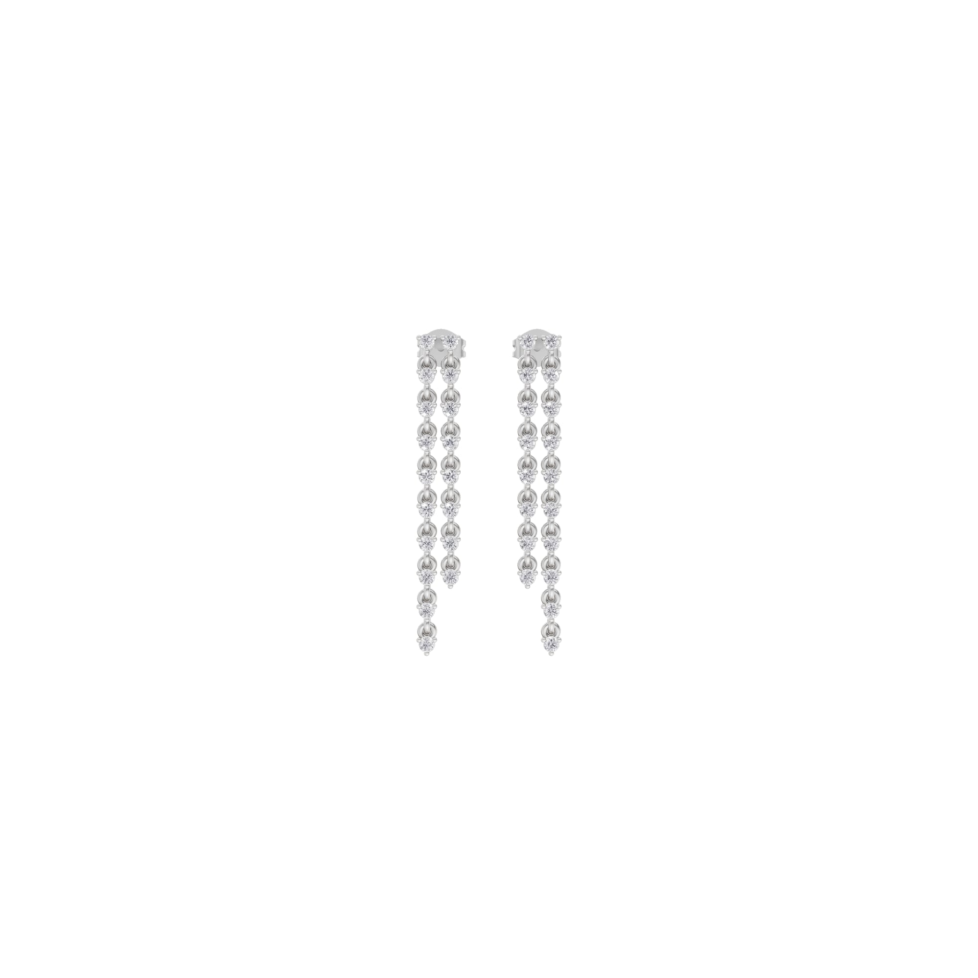 Aarinya Staggered Waterfall Diamond Drop Earrings