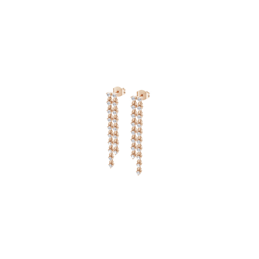 Aarinya Staggered Waterfall Diamond Drop Earrings