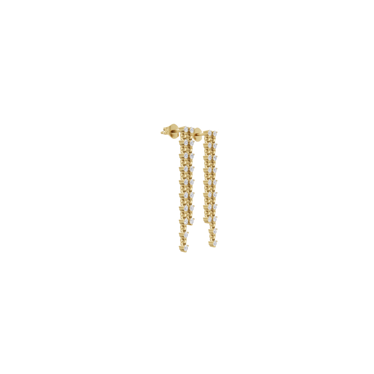 Aarinya Staggered Waterfall Diamond Drop Earrings