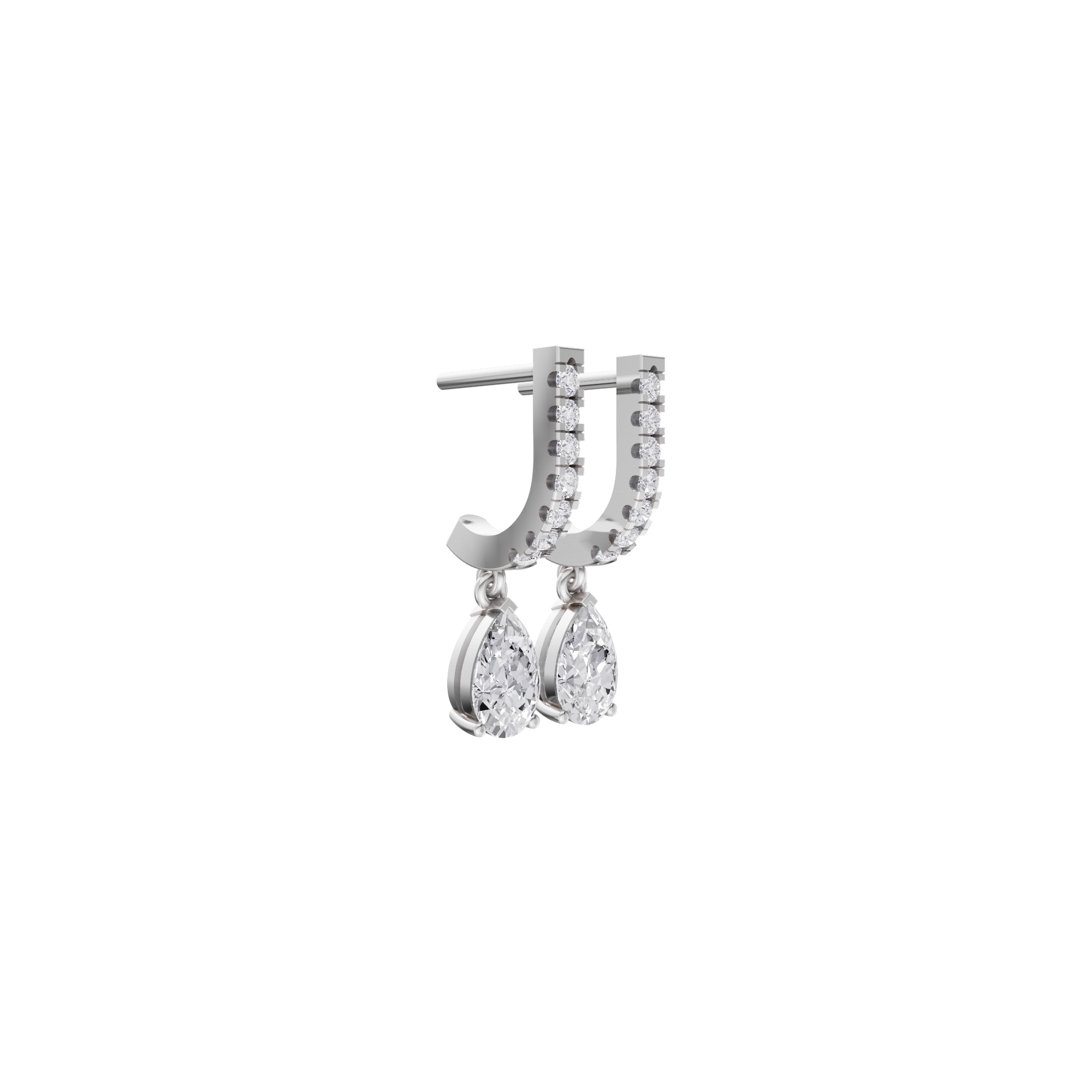 Aarinya Pear-Cut Solitaire Linear Diamond Drop Earrings