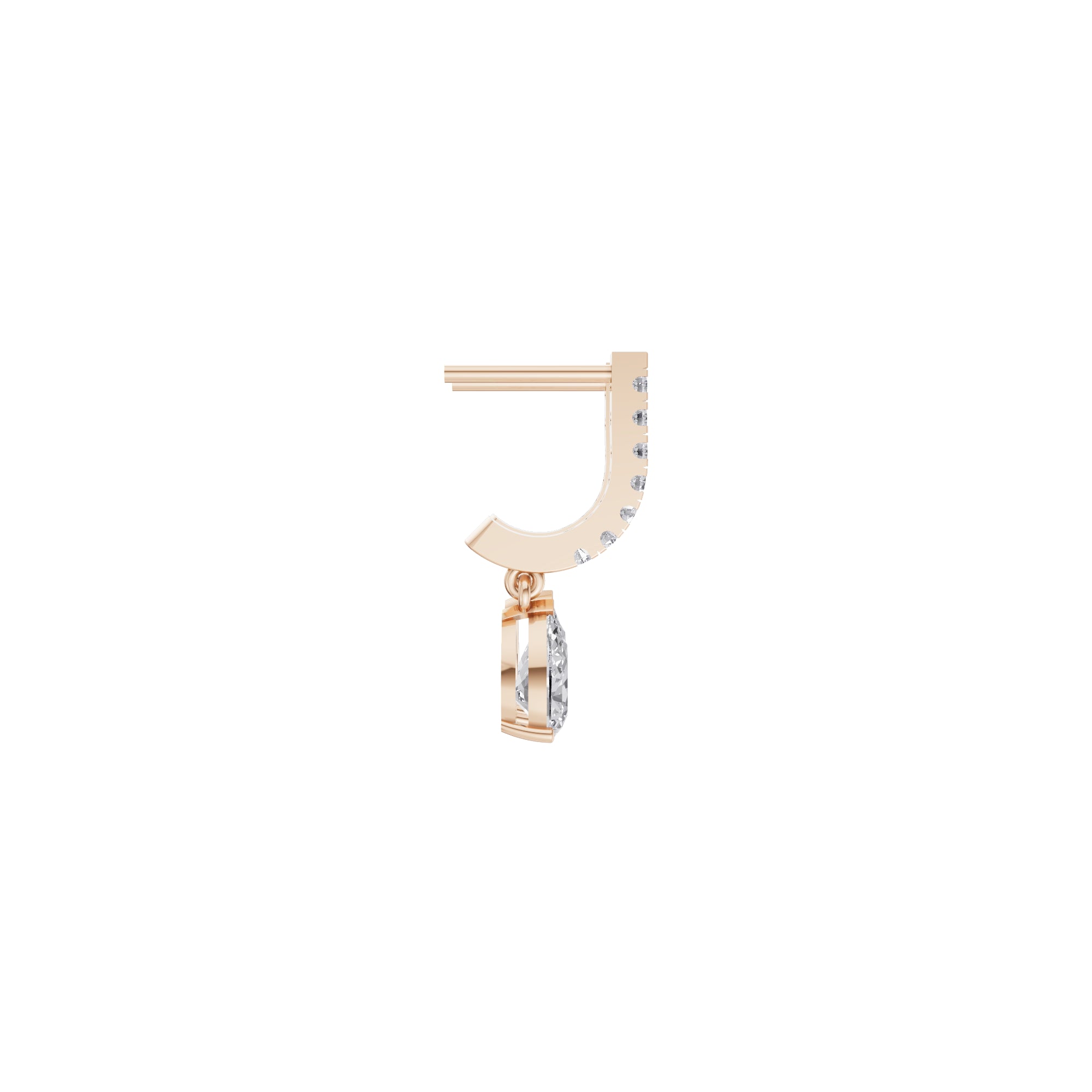 Aarinya Pear-Cut Solitaire Linear Diamond Drop Earrings