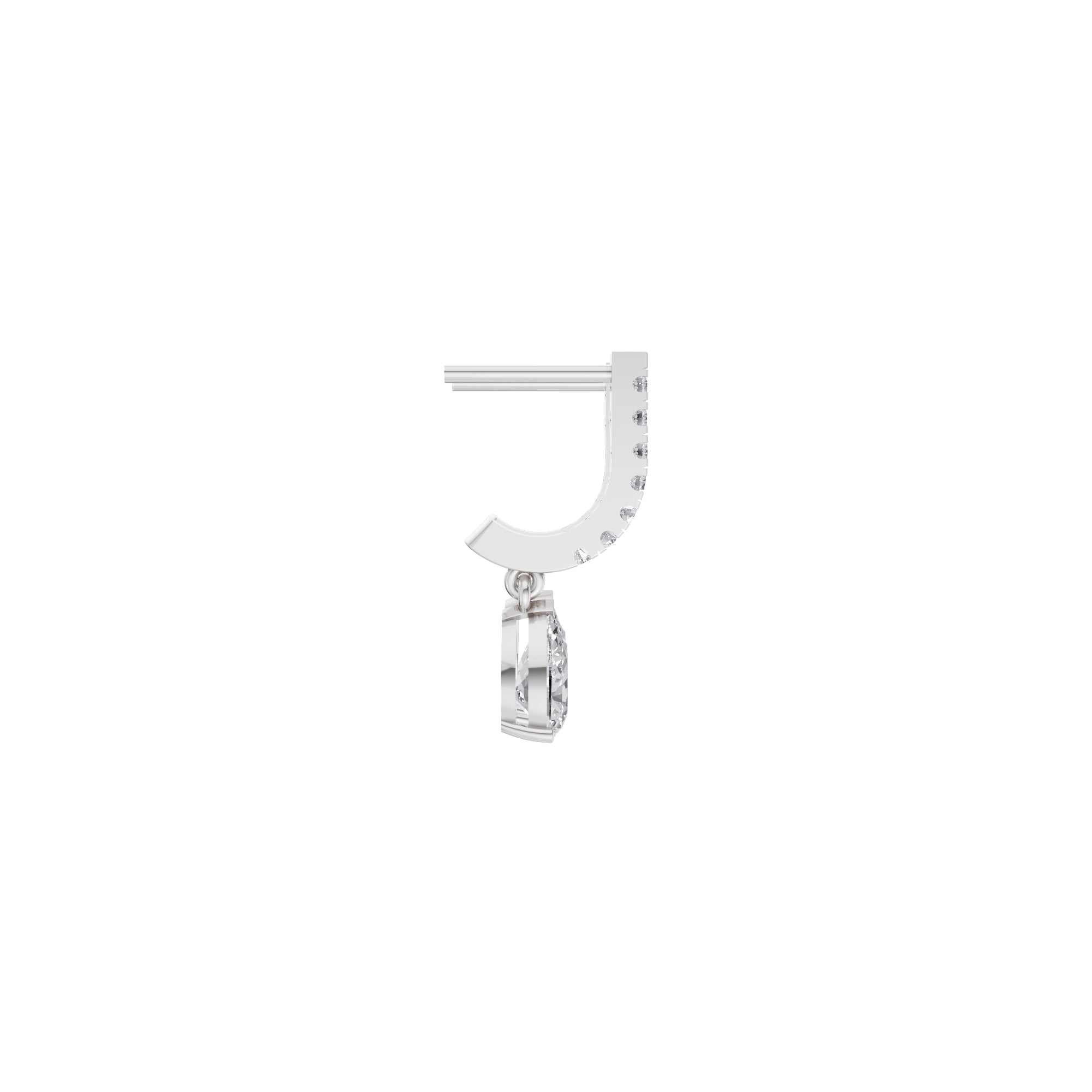 Aarinya Pear-Cut Solitaire Linear Diamond Drop Earrings
