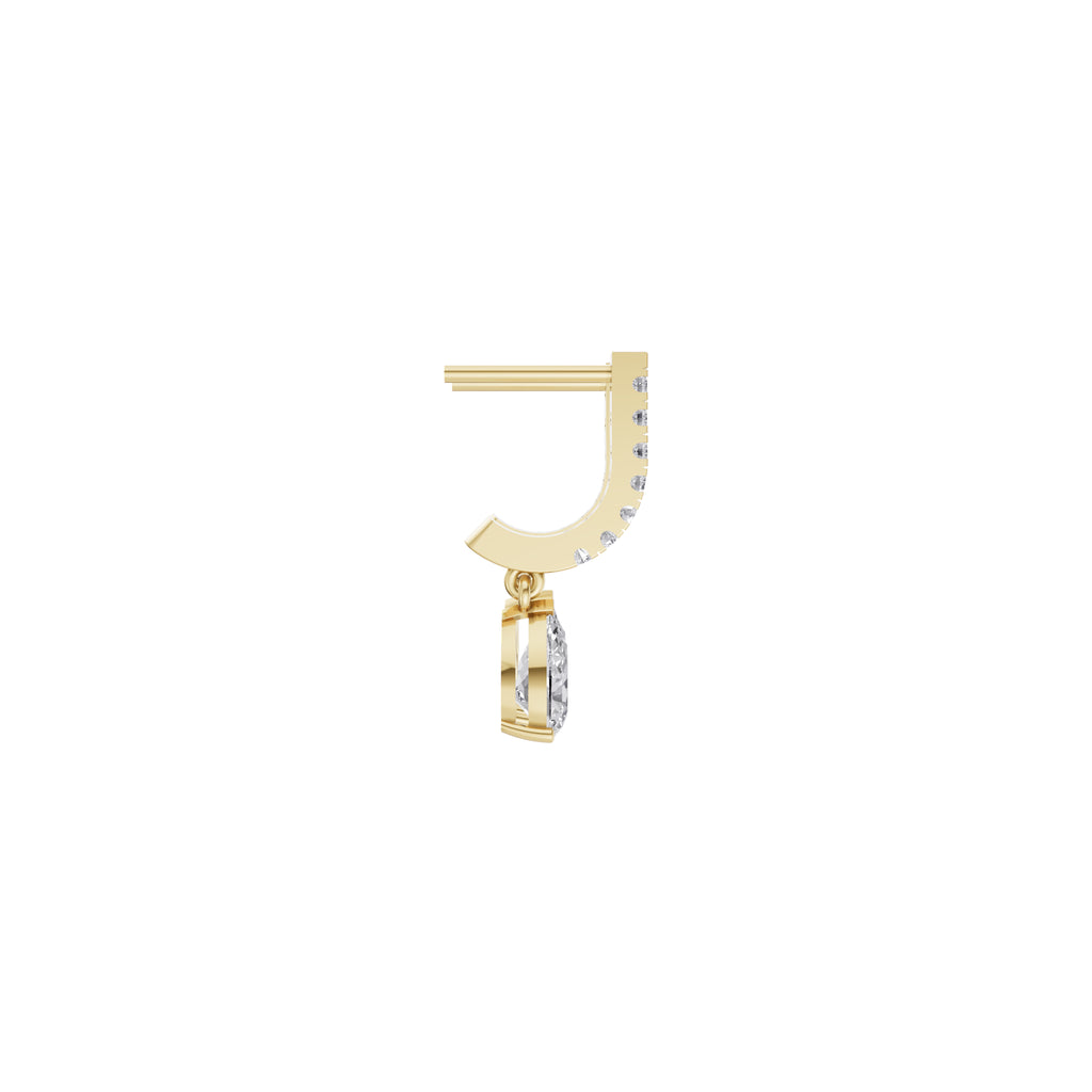 Aarinya Pear-Cut Solitaire Linear Diamond Drop Earrings