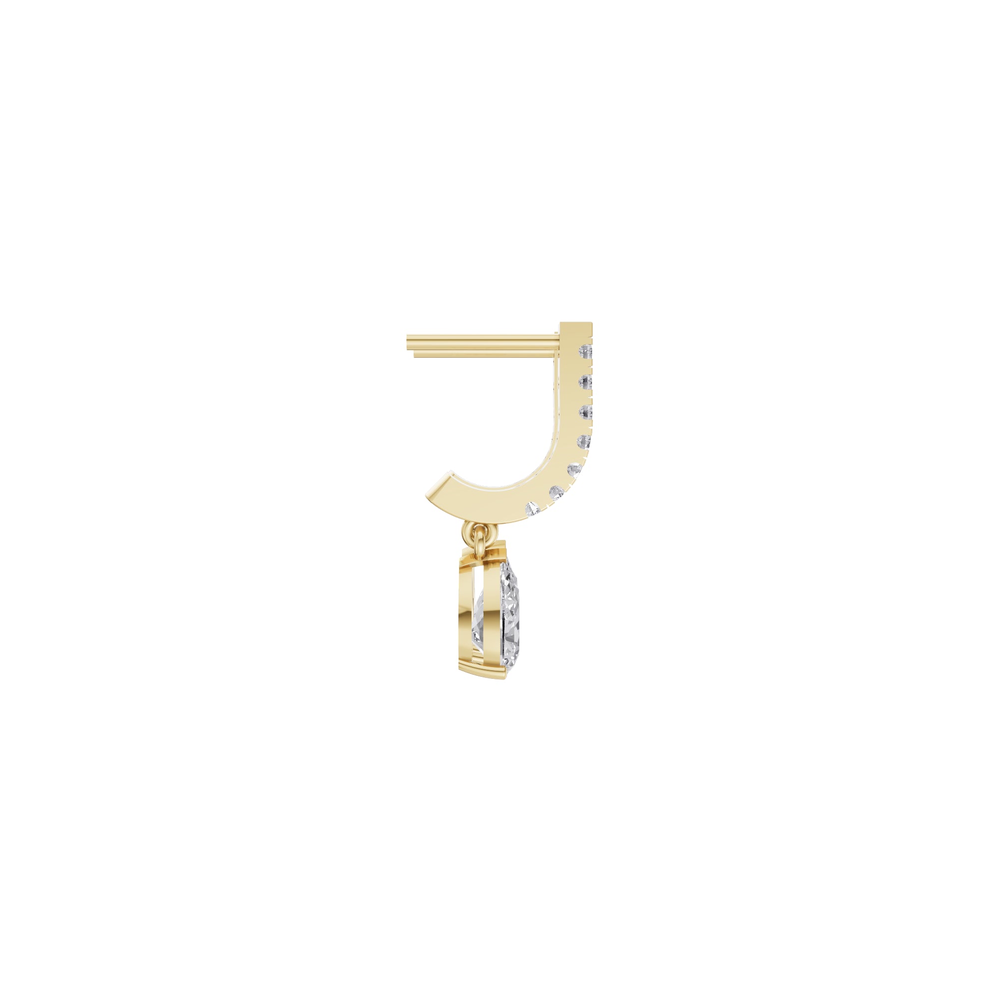 Aarinya Pear-Cut Solitaire Linear Diamond Drop Earrings