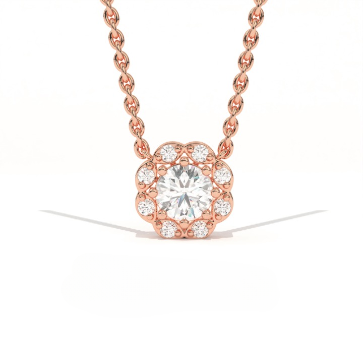 Aarinya Blossom Floral Pendant, Daily Wear / Office Wear Pendant, Milestone Birthday Gift, Floral Diamond Pendant