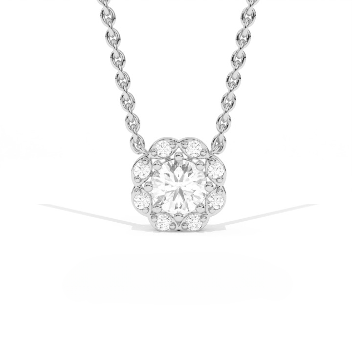 Aarinya Blossom Floral Pendant, Daily Wear / Office Wear Pendant, Milestone Birthday Gift, Floral Diamond Pendant