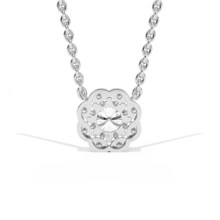 Aarinya Blossom Floral Pendant, Daily Wear / Office Wear Pendant, Milestone Birthday Gift, Floral Diamond Pendant