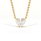 Aarinya Amore Heart Pendant, Minimalist Heart Cut Diamond Pendant