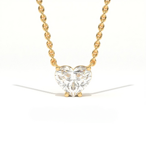 Aarinya Amore Heart Pendant, Minimalist Heart Cut Diamond Pendant
