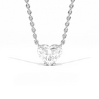 Aarinya Amore Heart Pendant, Minimalist Heart Cut Diamond Pendant