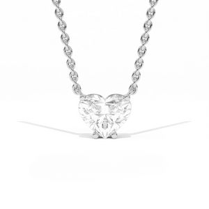 Aarinya Amore Heart Pendant, Minimalist Heart Cut Diamond Pendant