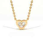 Aarinya Amore Heart Pendant, Minimalist Heart Cut Diamond Pendant