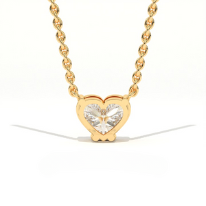 Aarinya Amore Heart Pendant, Minimalist Heart Cut Diamond Pendant