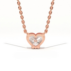 Aarinya Amore Heart Pendant, Minimalist Heart Cut Diamond Pendant