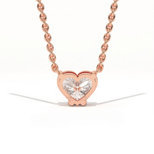 Aarinya Amore Heart Pendant, Minimalist Heart Cut Diamond Pendant