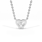 Aarinya Amore Heart Pendant, Minimalist Heart Cut Diamond Pendant