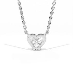 Aarinya Amore Heart Pendant, Minimalist Heart Cut Diamond Pendant