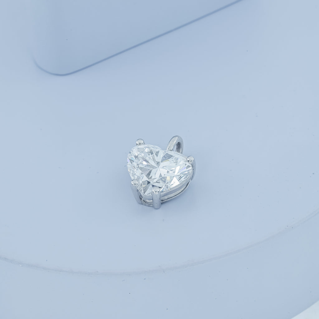 Aarinya Amore Heart Pendant, Minimalist Heart Cut Diamond Pendant