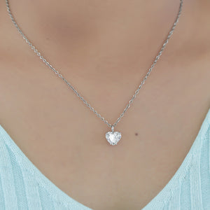 Aarinya Amore Heart Pendant, Minimalist Heart Cut Diamond Pendant