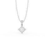 Aarinya Princess-Cut Kite-Set Lab-Grown Diamond Pendant, The Centurion Minimalist Tiered Compass-Set Pendant