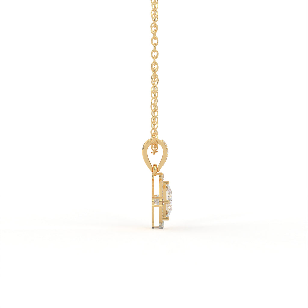 Aarinya Princess-Cut Kite-Set Lab-Grown Diamond Pendant, The Centurion Minimalist Tiered Compass-Set Pendant