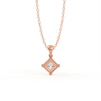 Aarinya Princess-Cut Kite-Set Lab-Grown Diamond Pendant, The Centurion Minimalist Tiered Compass-Set Pendant