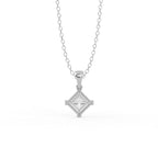 Aarinya Princess-Cut Kite-Set Lab-Grown Diamond Pendant, The Centurion Minimalist Tiered Compass-Set Pendant