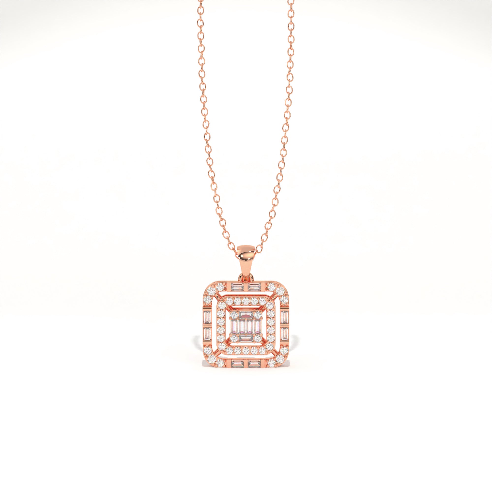 Aarinya Centurion Minimalist Stepped Illusion Cushion Pendant