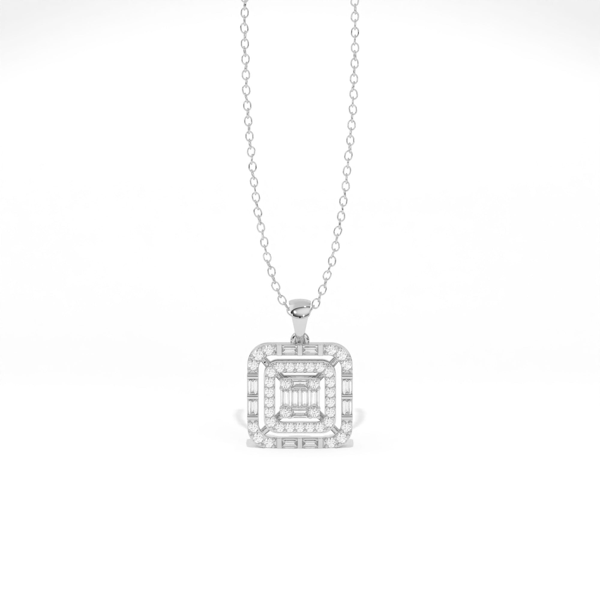 Aarinya Centurion Minimalist Stepped Illusion Cushion Pendant