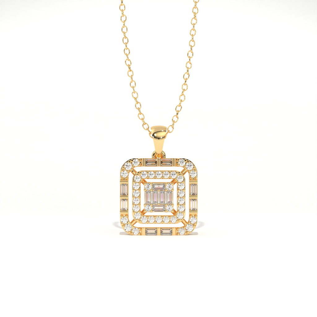Aarinya Centurion Minimalist Stepped Illusion Cushion Pendant