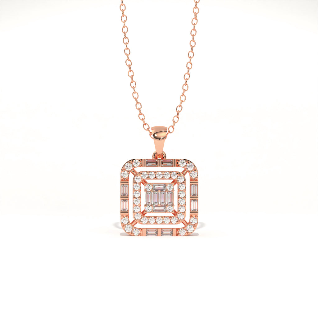 Aarinya Centurion Minimalist Stepped Illusion Cushion Pendant