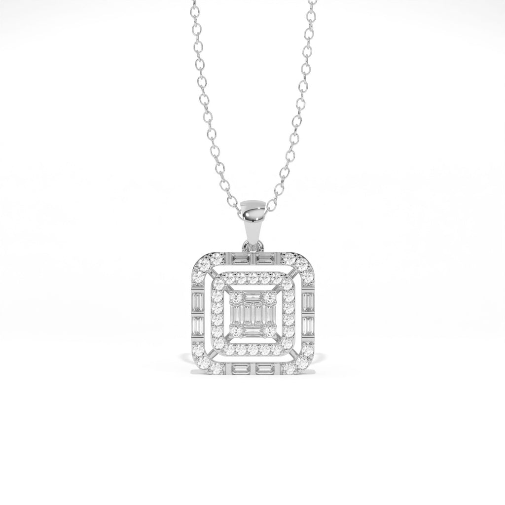 Aarinya Centurion Minimalist Stepped Illusion Cushion Pendant