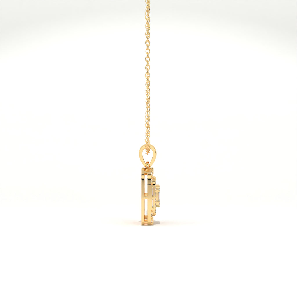 Aarinya Centurion Minimalist Stepped Illusion Cushion Pendant