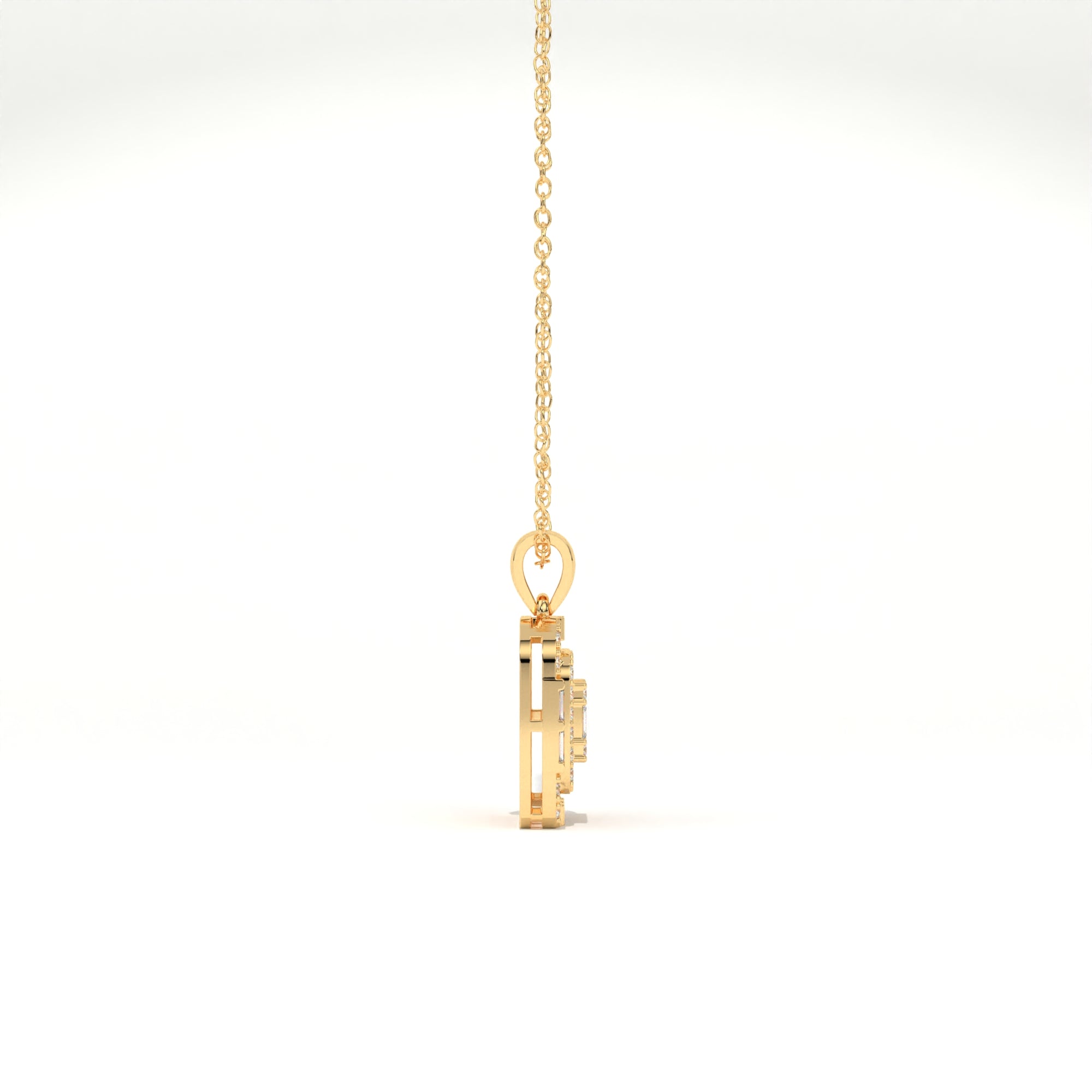 Aarinya Centurion Minimalist Stepped Illusion Cushion Pendant