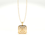 Aarinya Centurion Minimalist Stepped Illusion Cushion Pendant
