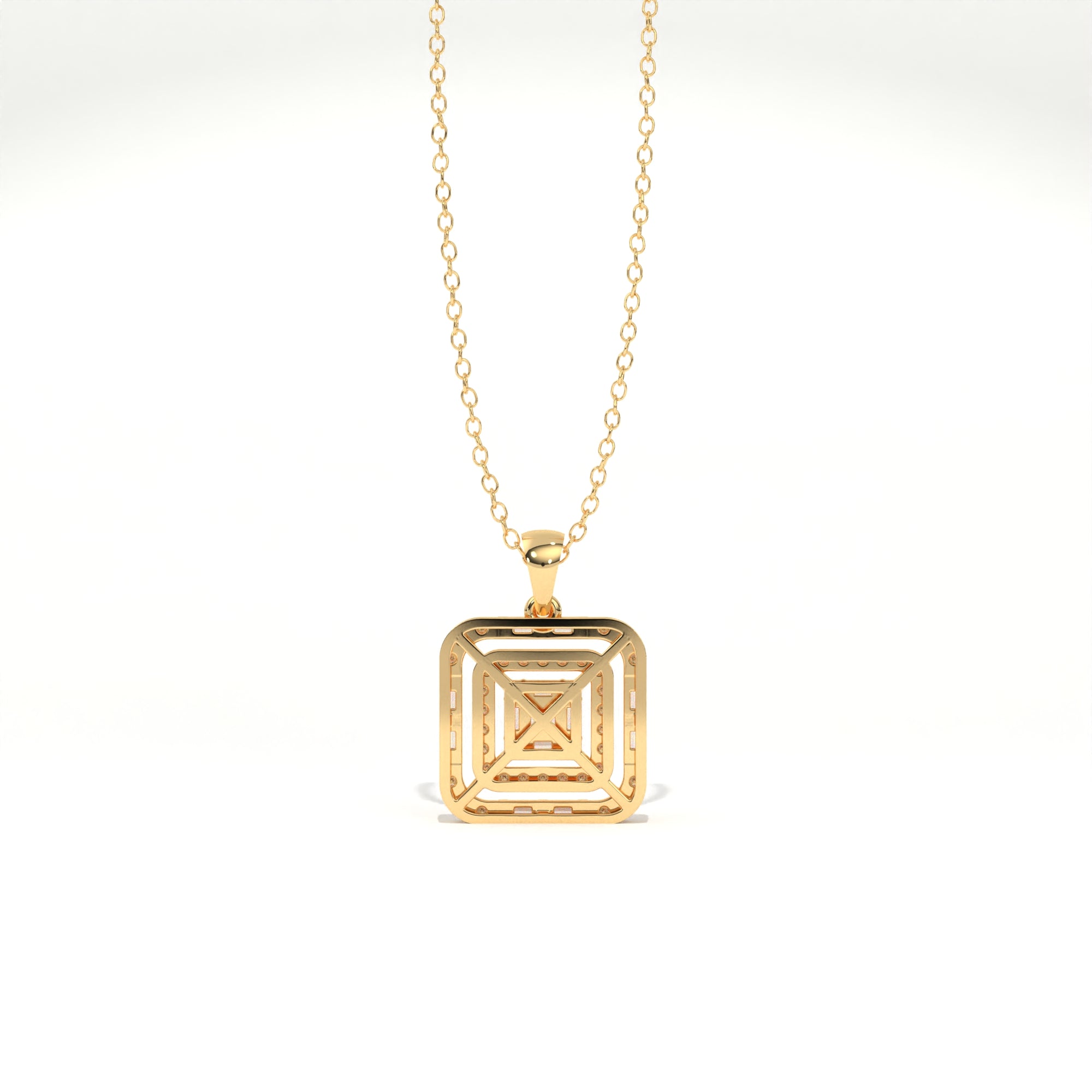 Aarinya Centurion Minimalist Stepped Illusion Cushion Pendant
