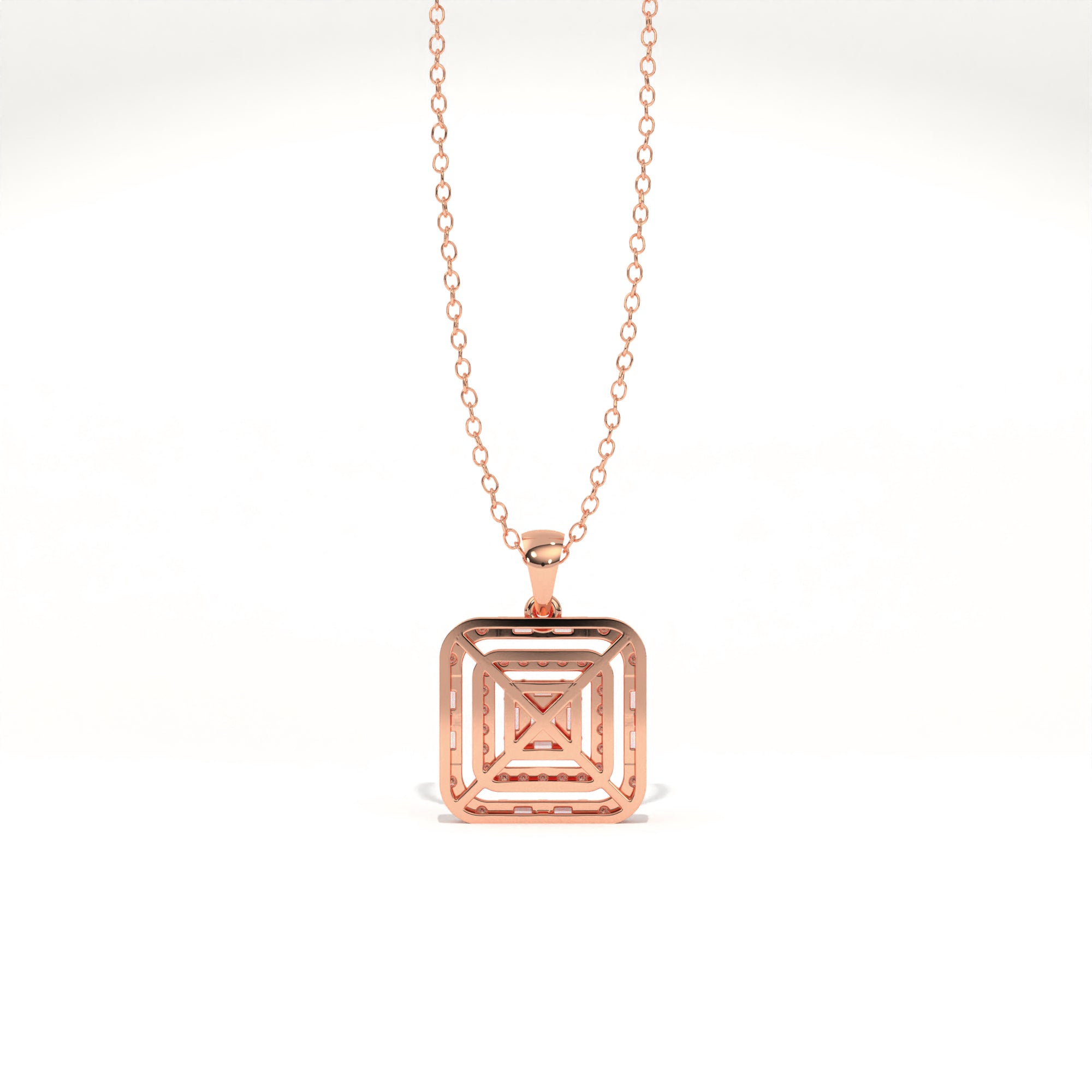 Aarinya Centurion Minimalist Stepped Illusion Cushion Pendant