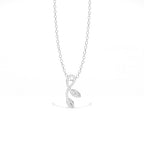 Aarinya Botanical Infinity Vine Lab-Grown Diamond Leaf Pendant, Olive Leaf Infinity Pendant