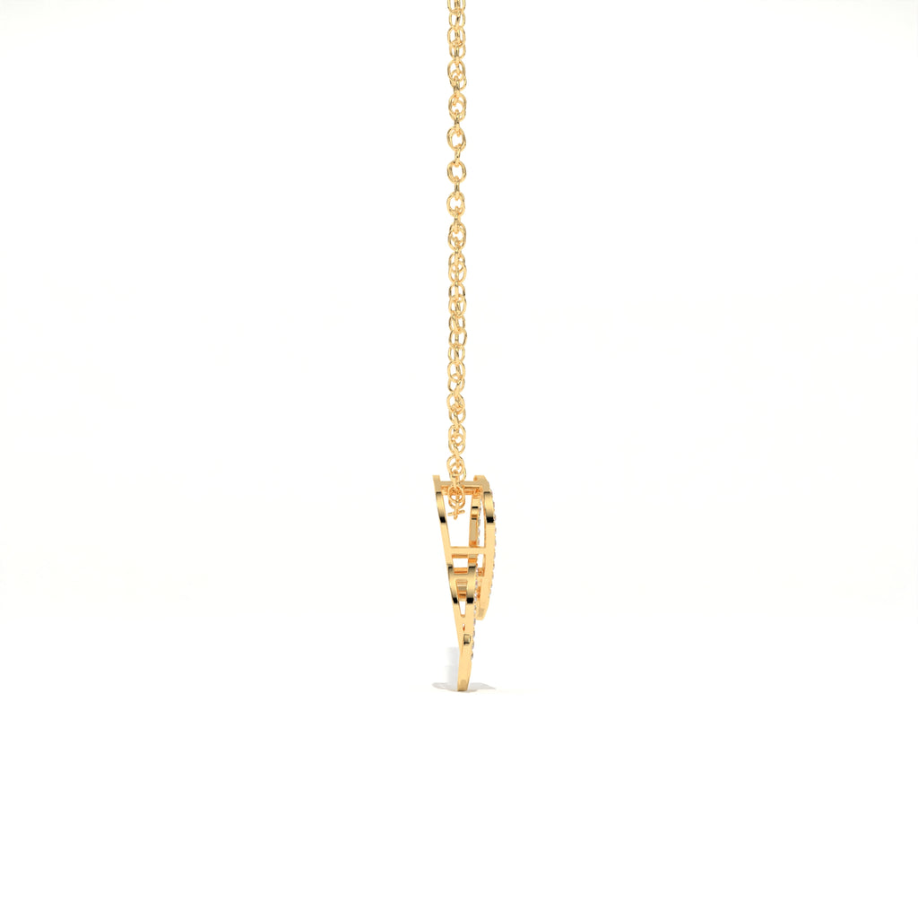 Aarinya Botanical Infinity Vine Lab-Grown Diamond Leaf Pendant, Olive Leaf Infinity Pendant