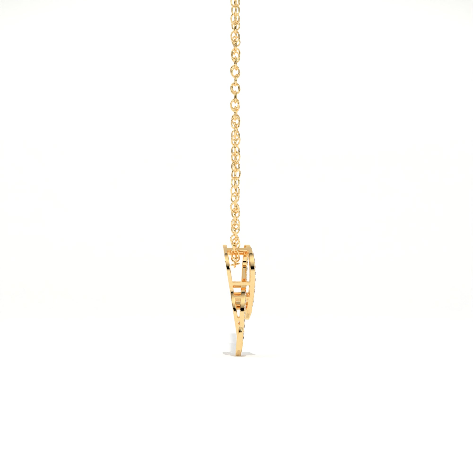 Aarinya Botanical Infinity Vine Lab-Grown Diamond Leaf Pendant, Olive Leaf Infinity Pendant