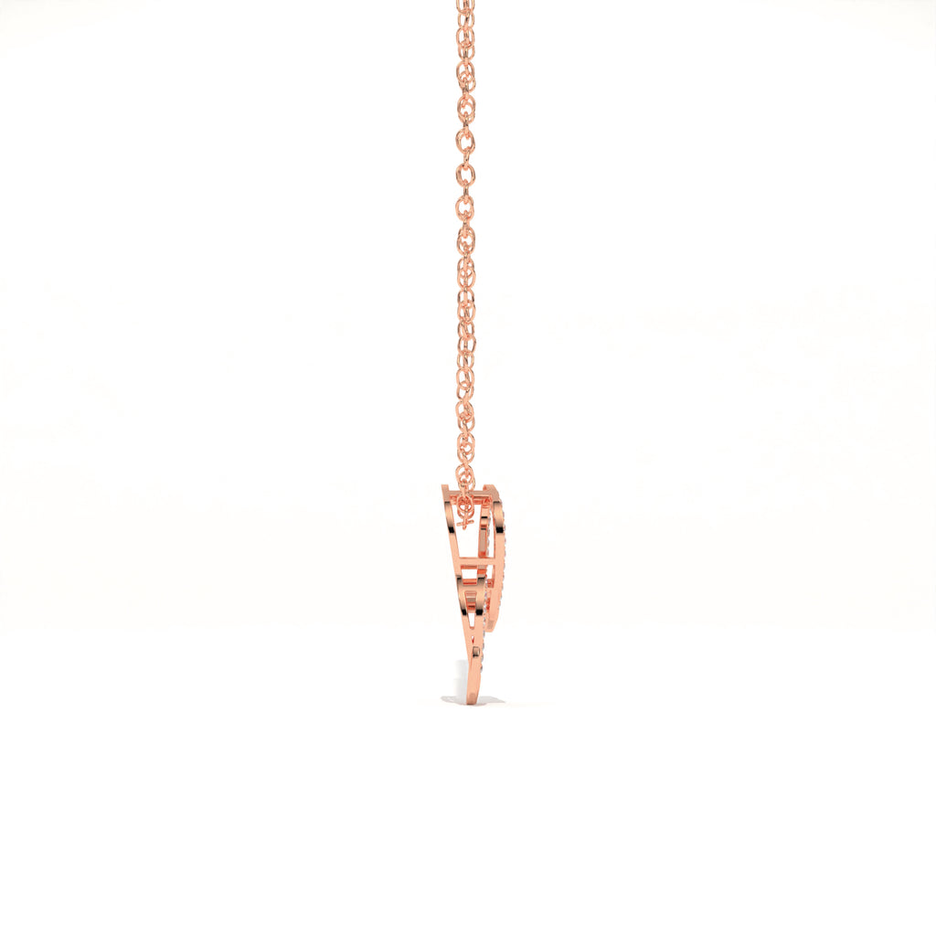 Aarinya Botanical Infinity Vine Lab-Grown Diamond Leaf Pendant, Olive Leaf Infinity Pendant