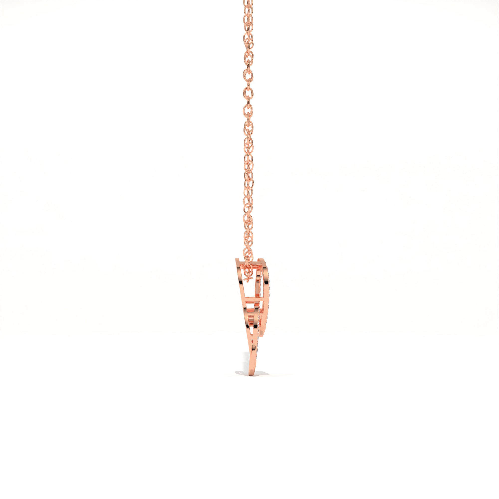 Aarinya Botanical Infinity Vine Lab-Grown Diamond Leaf Pendant, Olive Leaf Infinity Pendant